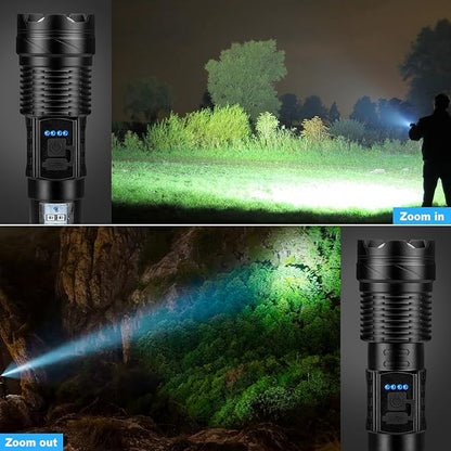 Rechargeable Flashlights 990,000 High Lumen - 2 Pack, Super Bright LED Flash Light with 7 Modes, 5000 mAh High Capacity ΒATTERIES - 12 Hour Runtime, IPX7 Waterproof Flashlight For Outdoor Camping
