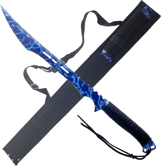 Fantasy Fixed Blade Machete with Nylon Carrier. for Camping, Collections, Outdoor Sports, Gifts