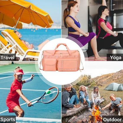 MAXTOP Gym Bag for Women Men Travel Duffle Bag Large Capacity Carry On Weekender Overnight Bag With Shoe Compartment Gym Tote Dry Wet Separation Duffel Bag for Travel