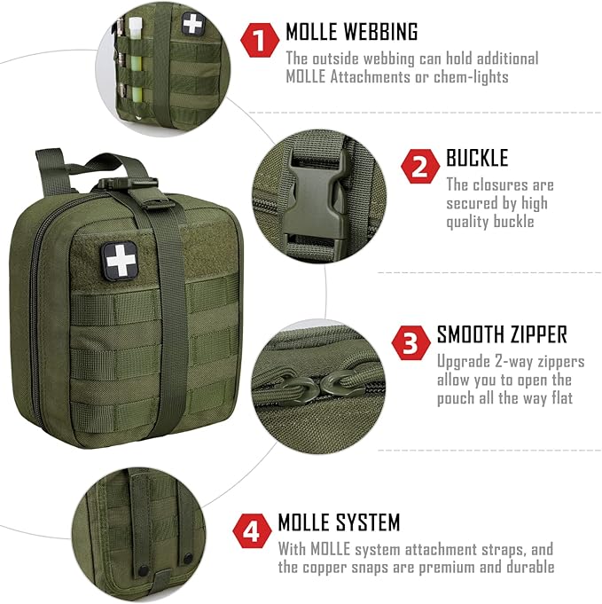 First Aid Bag Empty Medical Ifak Pouch Molle EMT Pouches Rip-Away Tactical Military Trauma Emergency Medic Bag