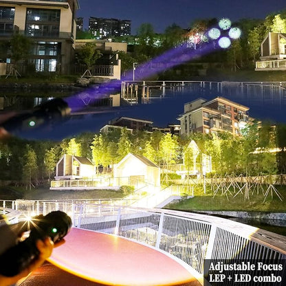 VASTFIRE World's Smallest & Brightest Flash Light 10,000 lumens 1-Mile Best Long Throw Spotlight Flashlights Most Powerful Flashlight High Lumens LEP + LED Combo