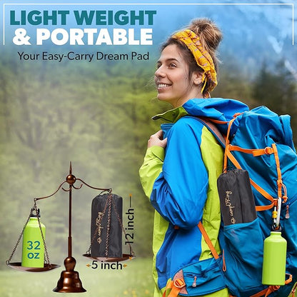 Inflatable Camping Sleeping pad, Thick 4 inch Ultralight Sleeping mat with Pillow, Sleeping pad with Built-in Foot Pump for Camping, Backpacking, Hiking, Traveling.