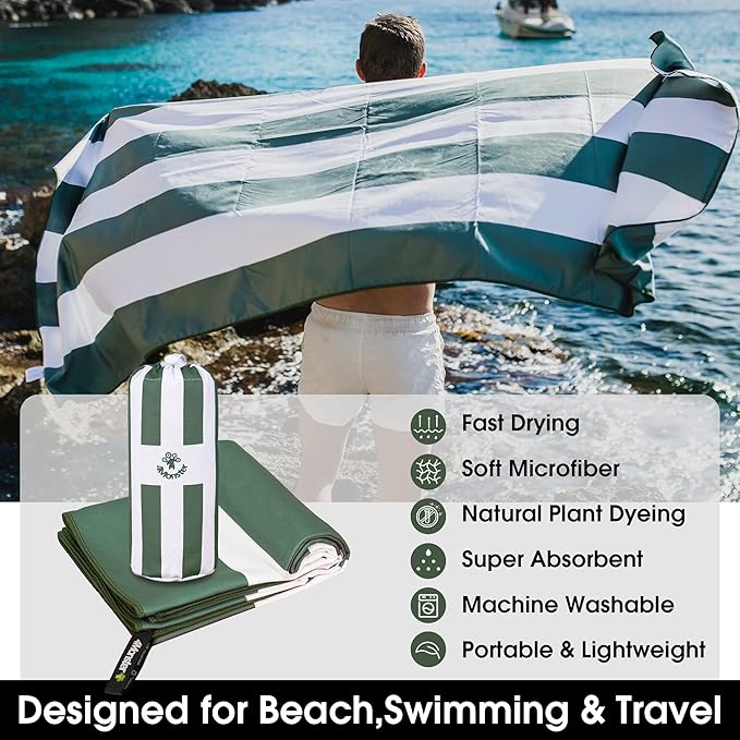 4Monster Microfiber Beach Towel Quick Dry,Super Absorbent Lightweight Travel Towel for Swimmers, Sand Free Camping Towel, Beach Towels for Pool, Swim, Water Sports,Yoga,Gym,Backpacking