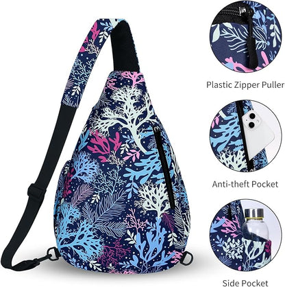 HUA ANGEL Crossbody Sling Bag for Men & Women Lightweight Waterproof Chest Shoulder Bag for Travel Hiking & Everyday Use