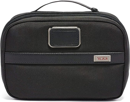 TUMI - Alpha 3 Split Travel Kit - Luggage Accessories Toiletry Bag for Men and Women with Embossed Leather Carry Handle - Black