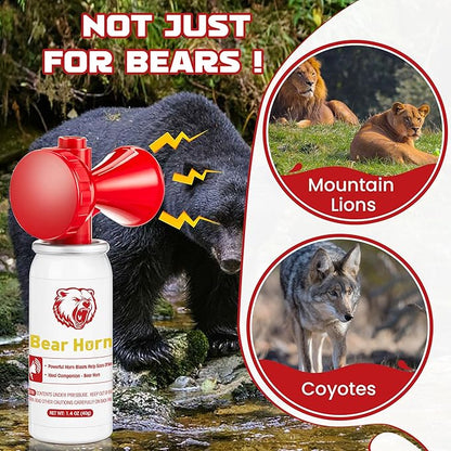 4 Pack Bear Horn to Scare Bears 1.4oz, Very Loud 120dB Bear Air Horns for Safety for Hiking, Heard Up to 1/2 Mile Away, Bear Spray Self Defense, Blow Horn to Scare Wild Animals, Bear Alarm