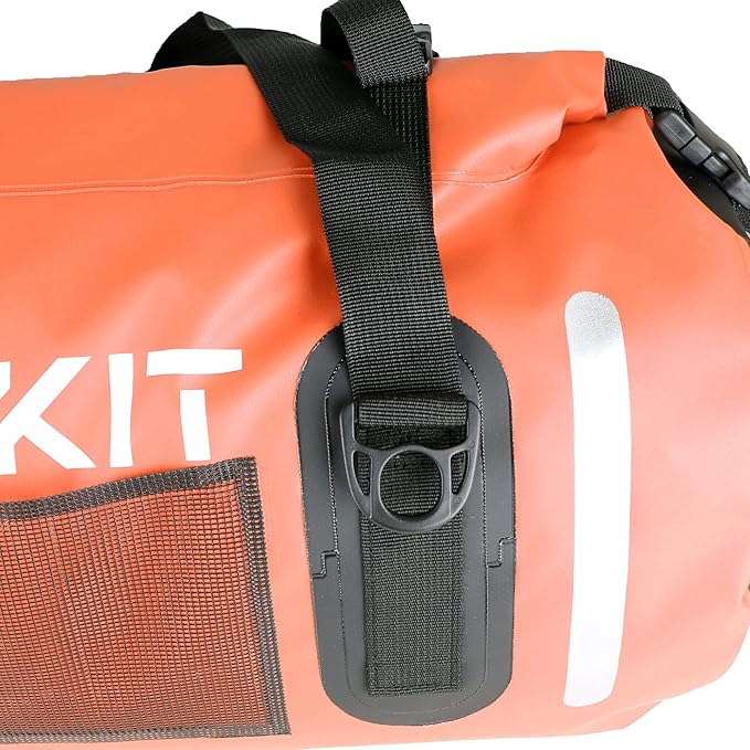 Waterproof Duffle Bag Travel Dry Bag 500D PVC for Motorcycle Tail Kayaking Rafting Boating Swimming Camping Hiking Beach Fishing (Orange, 60L)