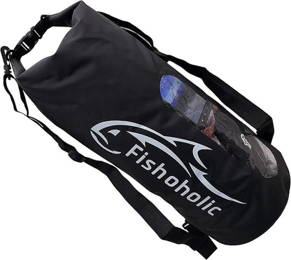 Fishoholic Dry Bag - Waterproof Gear Bags - Fail-Safe Snap - Made Tough & Durable for Kayaking Boating Fishing Hiking Camping Paddle Board & Tailgaiting