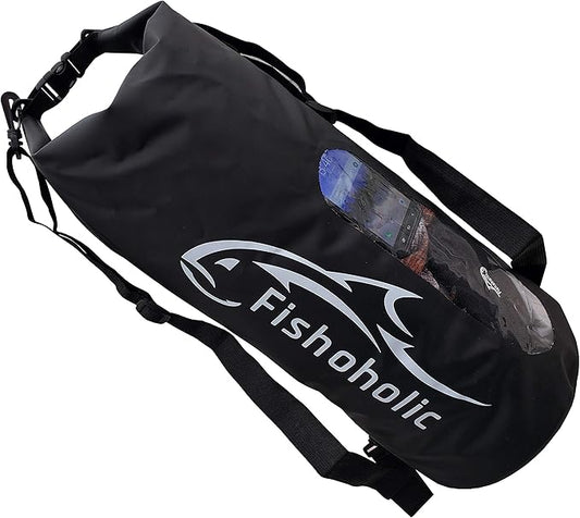 Fishoholic Dry Bag - Waterproof Gear Bags - Fail-Safe Snap - Made Tough & Durable for Kayaking Boating Fishing Hiking Camping Paddle Board & Tailgaiting