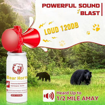 4 Pack Bear Horn to Scare Bears 1.4oz, Very Loud 120dB Bear Air Horns for Safety for Hiking, Heard Up to 1/2 Mile Away, Bear Spray Self Defense, Blow Horn to Scare Wild Animals, Bear Alarm