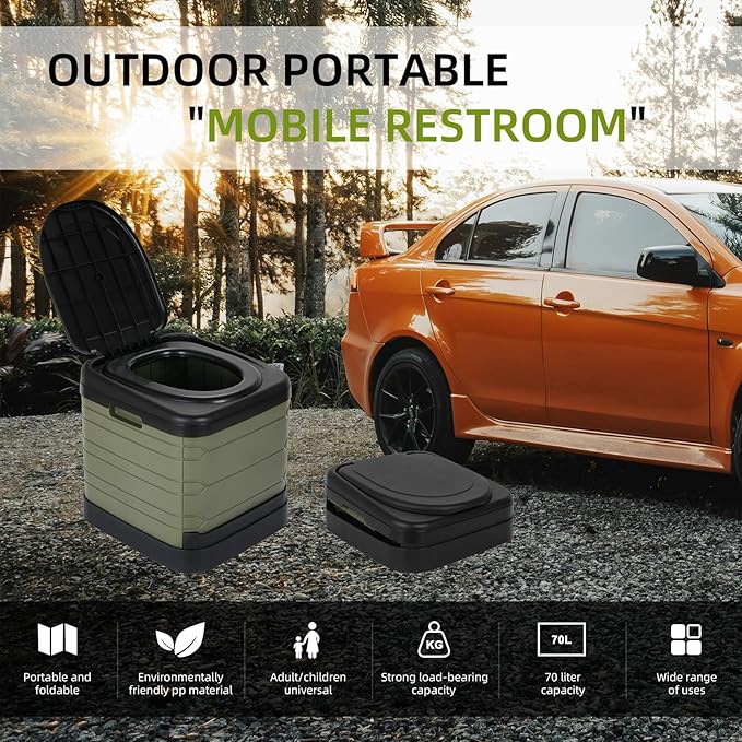 Updated XXXL Portable Toilet for Camping, Extra Large Camping Toilets Portable Potty for Adults Porta Potty Camp Toilet Portable Bathroom for Boat/Hiking/Long Trips/Caravans
