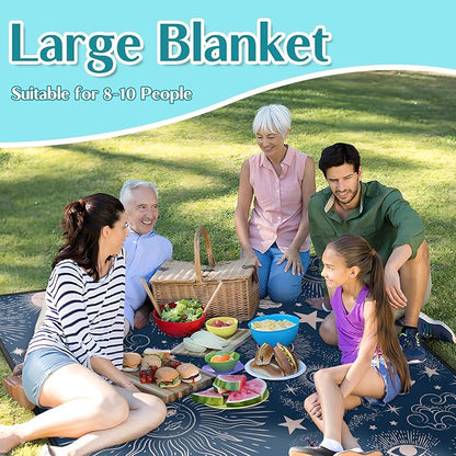 Goth Sun and Moon Picnic Blanket Waterproof Foldable Extra Large Picnic Mat Beach Blanket 80"x80" for Camping Beach Hiking Patio Party Decor Gifts
