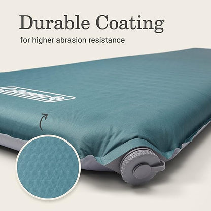Coleman Silver Springs Self-Inflating Camping Sleep Pad Lightweight Camp Pad with Insulated Foam and Durable Coating Comfortable Sleeping Pad with Easy Inflation