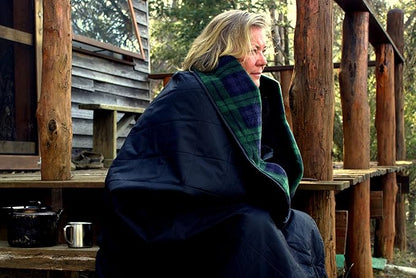 DOWN UNDER OUTDOORS Large Waterproof Windproof Extra Thick 350 GSM Quilted Fleece Stadium Blanket, Camping Picnic Outdoor & Beach, Machine Washable 82 x 55