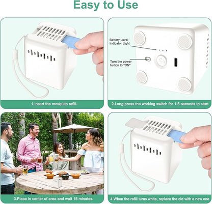 Mosquito Repellent Outdoor Patio with 20' Mosquito Protection Zone, Rechargeable Mosquito Repeller Indoor for Home Camping