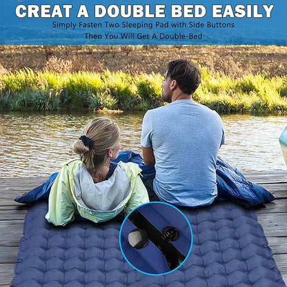 Self Inflating Camping Sleeping Pad, Built-in Foot Pump & Pillow Inflatable Camping Mat Single Air Mattress for Hiking, Camping Mattress Sleeping Pad for Camping Hiking Tent Travel
