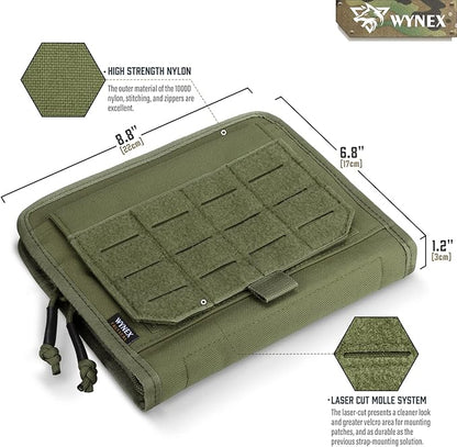 WYNEX Tactical Folding Admin Pouch, Molle Tool Bag of Laser-Cut Design, Utility Organizer EDC Medical Bag Modular Pouches Tactical Attachment Waist Pouch Include U.S Patch