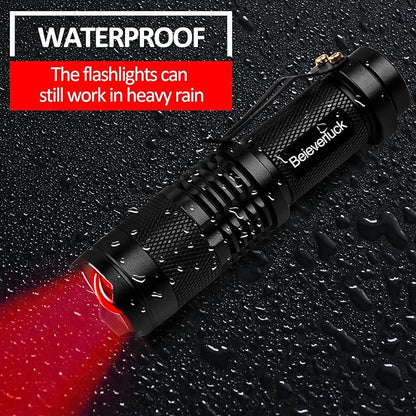 10 Pack Red Light Flashlight 3 Modes Red LED Flashlight Scalable Red Light Torch with Clip for Hunting Astronomy Night Observation and Outdoor Activities