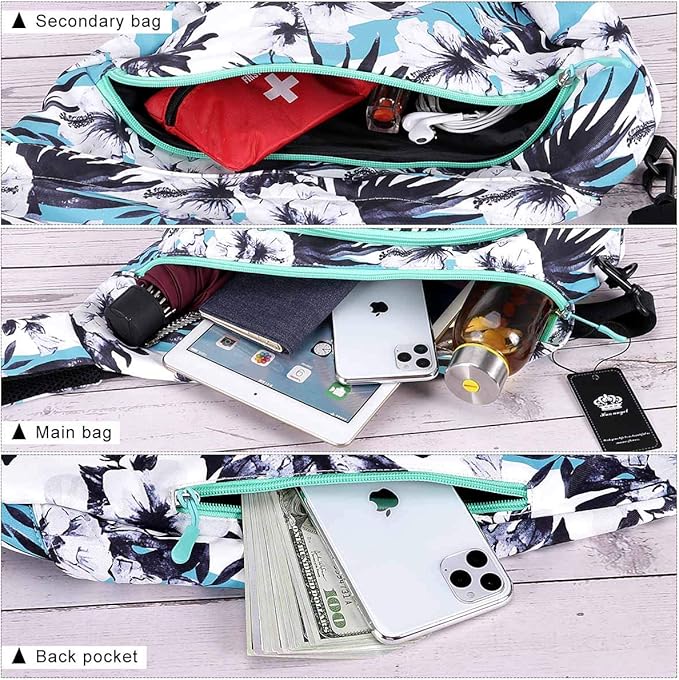 HUA ANGEL Crossbody Sling Bag for Men & Women Lightweight Waterproof Chest Shoulder Bag for Travel Hiking & Everyday Use