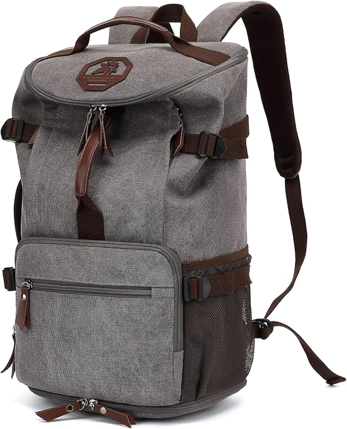 Gym Duffle Bag Backpack 4-Way Vintage canvas with Shoes Compartment for travel Sport Hiking laptop (Vintage grey) “X-Large