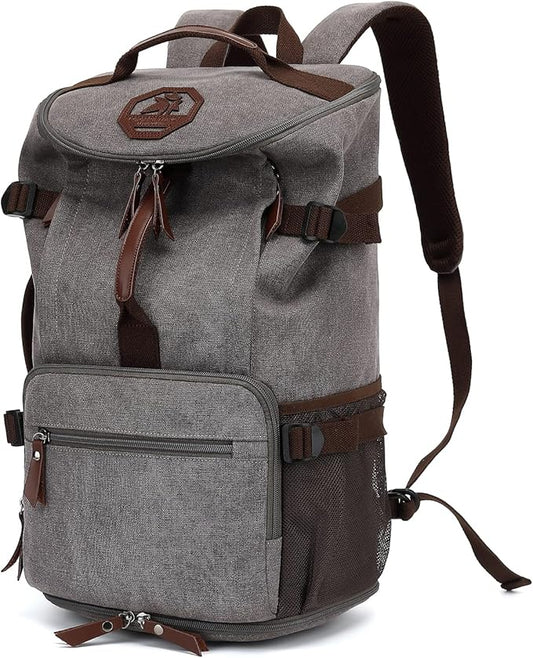 Gym Duffle Bag Backpack 4-Way Vintage canvas with Shoes Compartment for travel Sport Hiking laptop (Vintage grey) “X-Large
