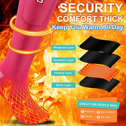 SVPRO Electric Heated Socks Men Women Rechargeable Heating Socks Washable Battery Thermal Foot Warmer Socks Winter Warm Socks