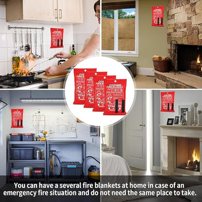 COSHNIBI Fire Blanket Emergency Fire Blanket for Home & Kitchen High Heat Resistant Fire Suppression Blankets Fiberglass Fire Blanket （1 pack）