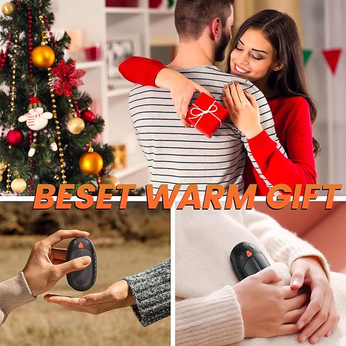 Hand Warmers Rechargeable 2 Pack, Portable Electric Handwarmers, 12Hrs Long Lasting Warm, Reusable Pocket Warmers for Outdoor, Golf, Hunting, Skiing, Camping, Great Gifts for Women Men Kids