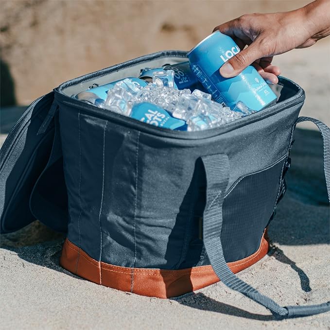 CleverMade Collapsible Cooler Bag, 18 Can Beach & Travel Car Cooler, Folding Soft Cooler, Shoulder Strap, Bottle Opener, Great Car Coolers for Travel, Cleans Easy, Leak Proof Cooler Bag [Ocean]
