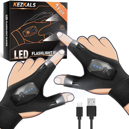KEZKALS Fathers Day Dad Gifts from Daughter Son, Gifts for Men, LED Rechargeable Flashlight, Gifts for Dad, Him, Husband, Grandpa, Fishing Gifts for Men, Birthday Gifts for Men Who Have Everything