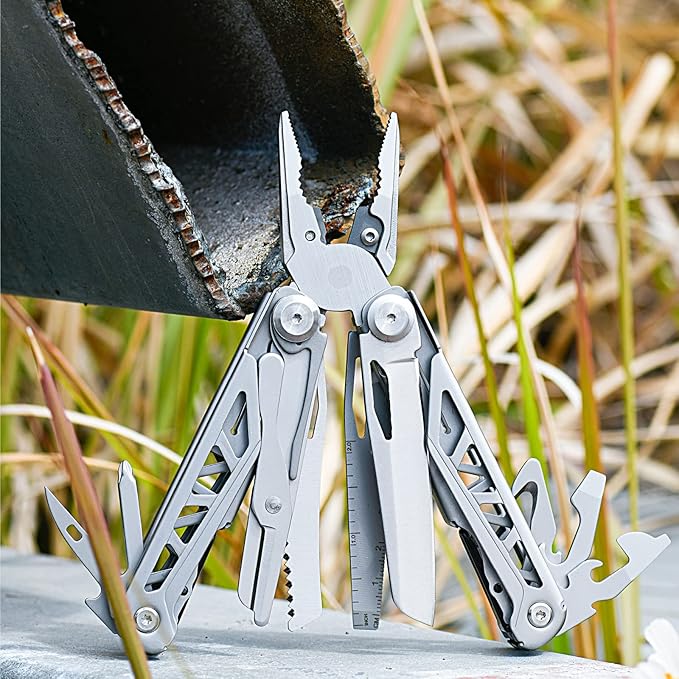 FLYHOMES Multitool Pocket Knife, 16-in-1 Multi tool Pliers with Safety Locking, Scissors, Screwdriver and Saw, Professional for Camping, Survival Tools, and Outdoor Adventures