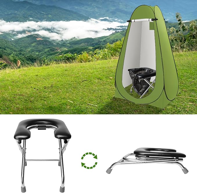 BLIKA Portable Toilet Kit for Adults, Instant Pop Up Privacy Tent