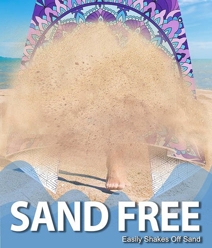 Microfiber Beach Towel – Sea & Sunset Quick Dry Lightweight Sand Free Oversized Large Towel Travel Must Have Swim Pool Yoga Camping Gear Summer Essentials Packable Sandproof Item Gift 71" 32"