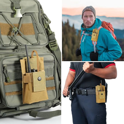 FRTKK Tactical Radio Holder Radio Holster Molle Radio Pouch Universal Radio Case Military Heavy Duty Radio Bag for Police Firefighter Two Ways Walkie Talkies Vest