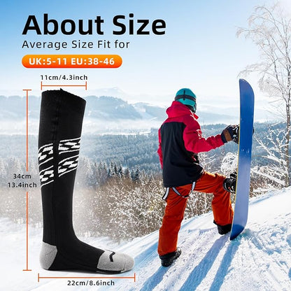 Heated Socks for Men Women, Rechargeable 5000mAh Battery Electric Heated Socks Washable Winter Socks for Foot Warmer Skiing Camping Hiking