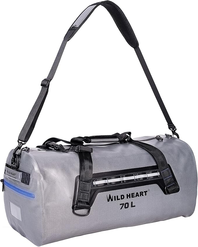 WILD HEART Waterproof Dry Duffel Bag Airtight TPU Dry Bag for Motorcycle, Kayaking, Rafting, Skiing, Travel, Hiking, Camping…