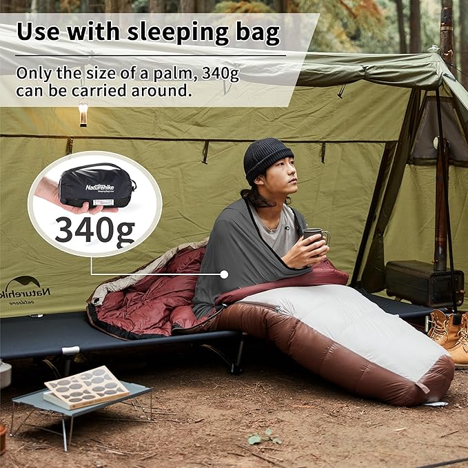 Naturehike High Elasticity Sleeping Bag Liner Lightweight Camping Travel Sheet - Portable Sleeping Sack for Camping, Travel, Hostels