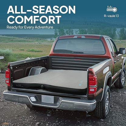 LOSTHORIZON Truck Bed Camping Air Mattress with Foam, Self Inflating Sleeping Pad for Full Size 5.5-5.8FT with Air Pump, 4.5" Thick