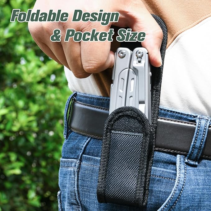 FLYHOMES Multitool, 20-in-1 Multitools Pliers with Large Scissors, Fire Starter, Screwdriver, Gift for Men, Professional for Camping Survival Tools, Hunting, Hiking (Silver)