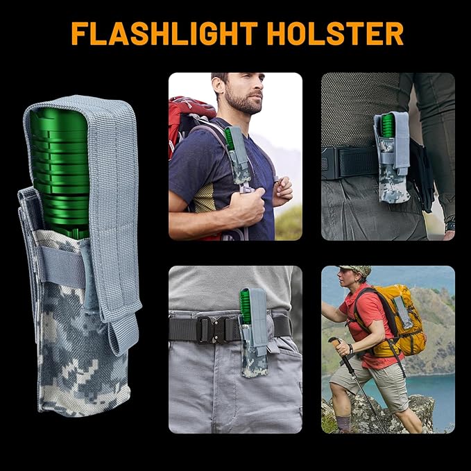Rechargeable Flashlights 2400000 High Lumens, Super Bright LED Flashlight Battery Powered|30H Long Life|Holster| Zoomable 5 Modes|Output|Waterproof|Powerful Tactical Flashlights for Emergency, Camping