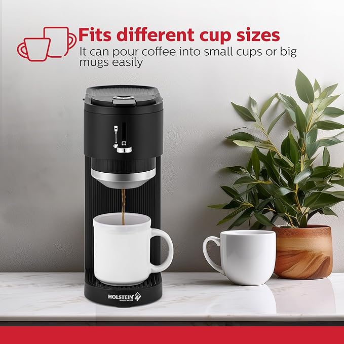 Holstein Housewares Coffee Maker Machines (Black, 1 Cup)
