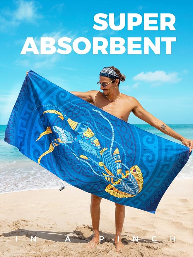 OCOOPA Microfiber Beach Towel Fast Drying, Extra Large 71" x 32" Sand Free Beach Towel Super Lightweight Towels for Swimming Pool, Camping, Picnic, Yoga Gym Sports