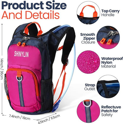 1 Pcs Kids Hydration Backpack with 1.5L Hydration Water Bladder Lightweight Water Backpack Hydration Pack