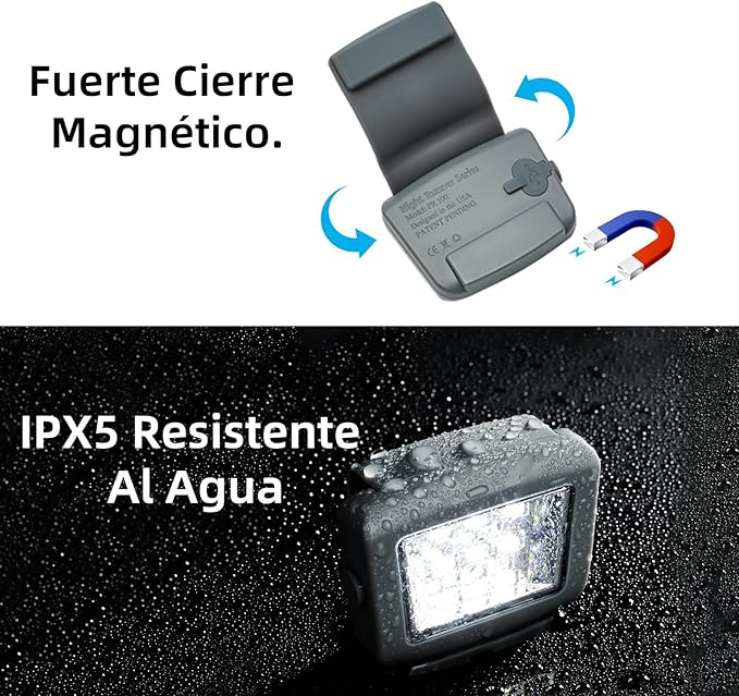 Running Lights, Waterproof LED Clip-On Light, 300 Lumens, USB Rechargeable, Suitable for Hiking, Running, Biking, Walking Dog, Car Repair, Emergency