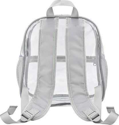 Oraben Clear Backpack for Stadium Events Clear Stadium Backpack 12x6x12 Bag (Enhanced Strap, Sliver)