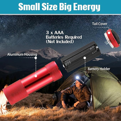 VIHOSE 48 Pcs Mini Flashlights Bulk, Bright Aluminum Handheld Flash Light with Lanyard, Small LED Flashlights for Kids Night Reading Emergency Hurricane Camping Hiking Party Favors(Multicolor)