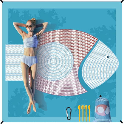 AISPARKY Beach Blanket Waterproof Sandproof Extra Large Beach Mat Quick Drying Outdoor Picnic Durable Portable Blanket for Travel Camping Hiking Beach Festival Picnic