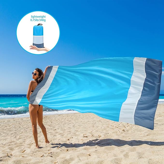 2 Pack sandproof Beach Blanket, 79"x83" Sandproof Large Beach Blanket Water Resistant Mat for Family (2-4) Lightweight Picnic Blanket, Portable Outdoor Camping Blankets