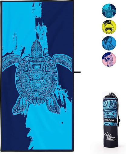 OCOOPA Microfiber Beach Towel Fast Drying, Extra Large 71" x 32" Sand Free Beach Towel Super Lightweight Towels for Swimming Pool, Camping, Picnic, Yoga Gym Sports