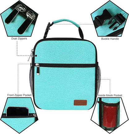 Femuar Lunch Box for Men Women Adults Small Lunch Bag for Office Work Picnic - Reusable Portable Lunchbox, Light Blue